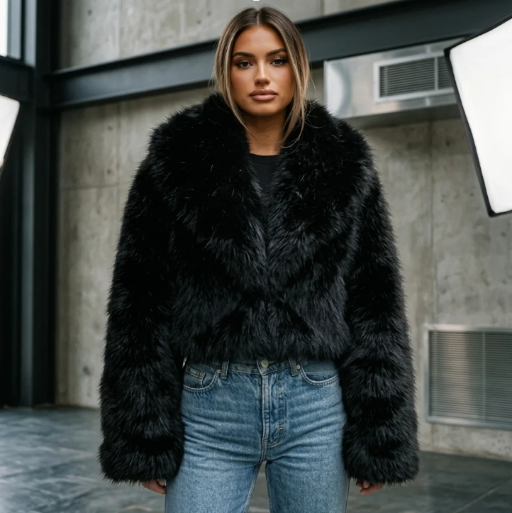 Manteau en Fausse Fourrure